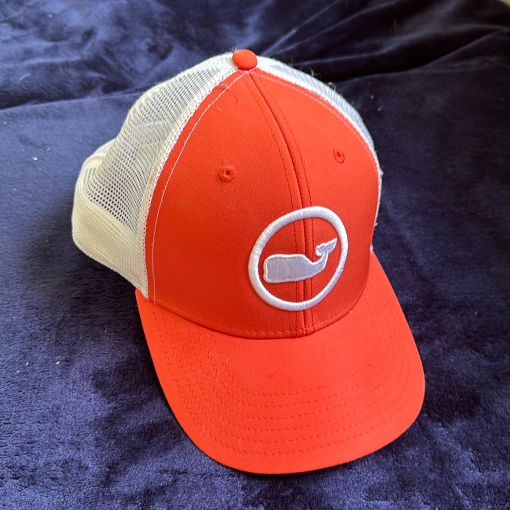 Vineyard Vines Cap Whale White Orange Adjustable Hat‎ Mens.